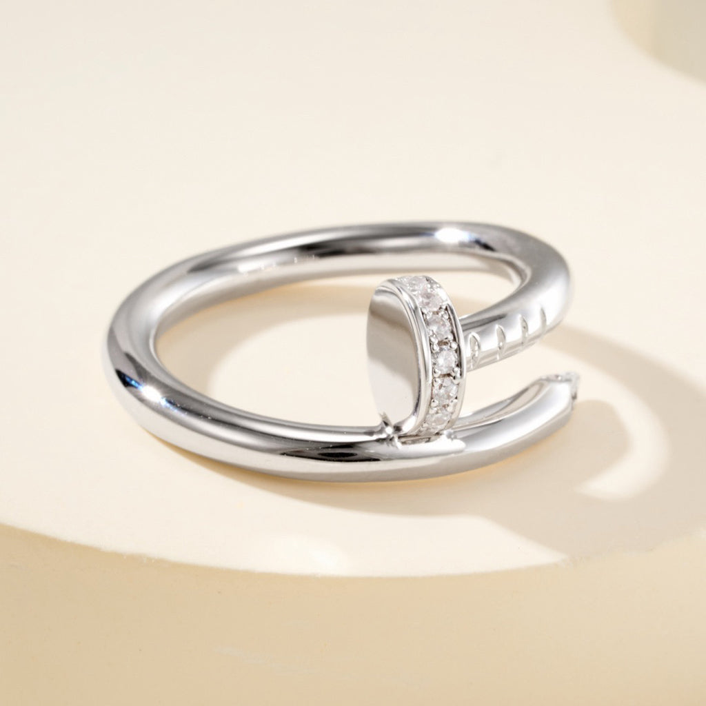 [Rose Tomorrow]JUSTE RING 2.6MM HALF DIAMOND