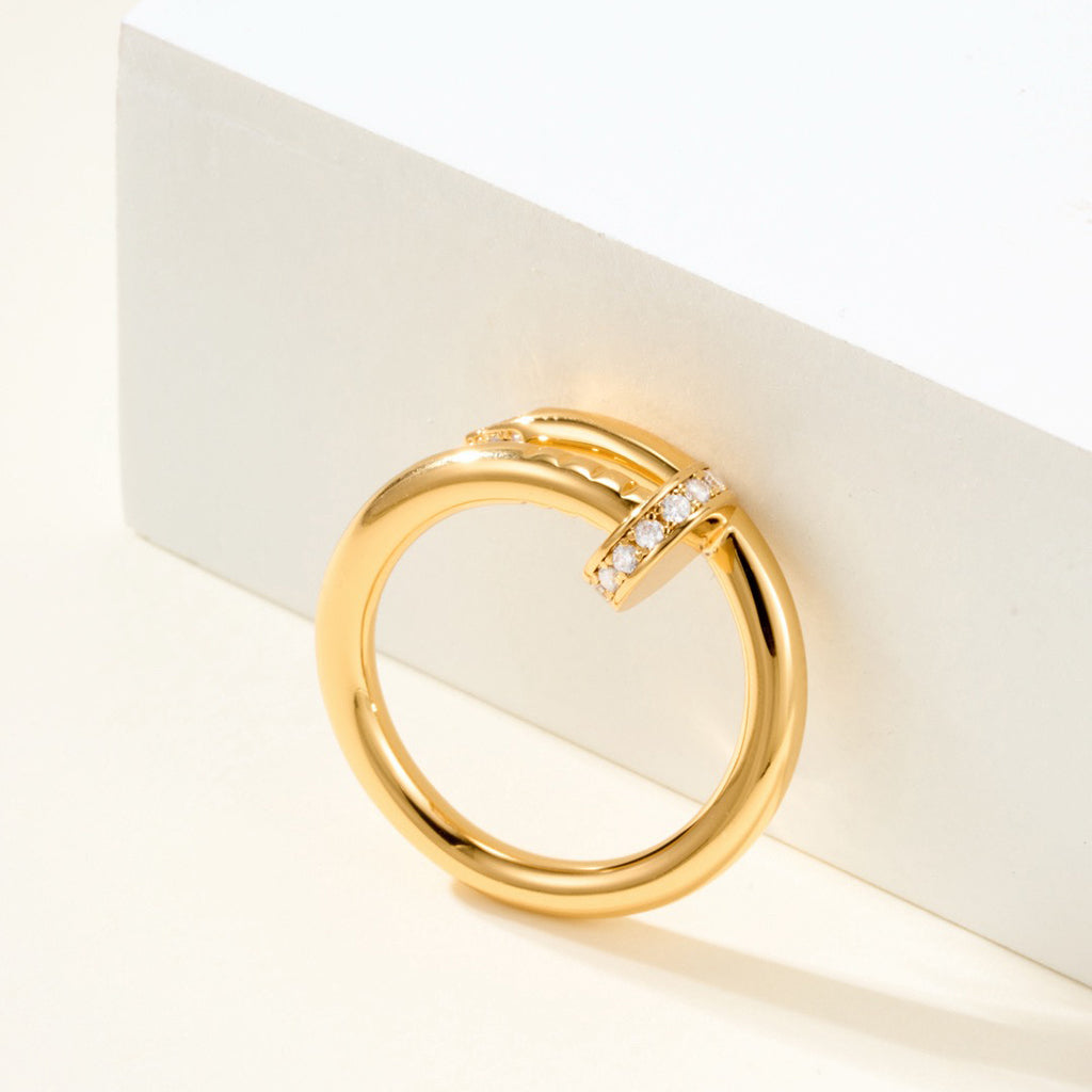 [Rose Tomorrow]JUSTE RING 2.6MM HALF DIAMOND