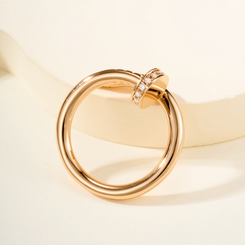 [Rose Tomorrow]JUSTE RING 2.6MM HALF DIAMOND
