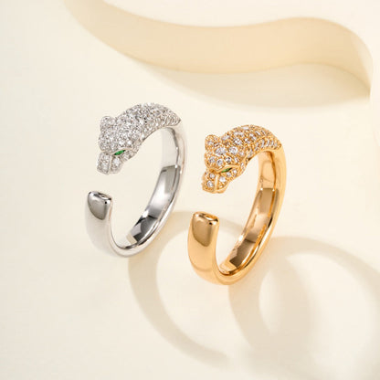 [Rose Tomorrow]PANTHERE HALF DIAMOND SMALL RING