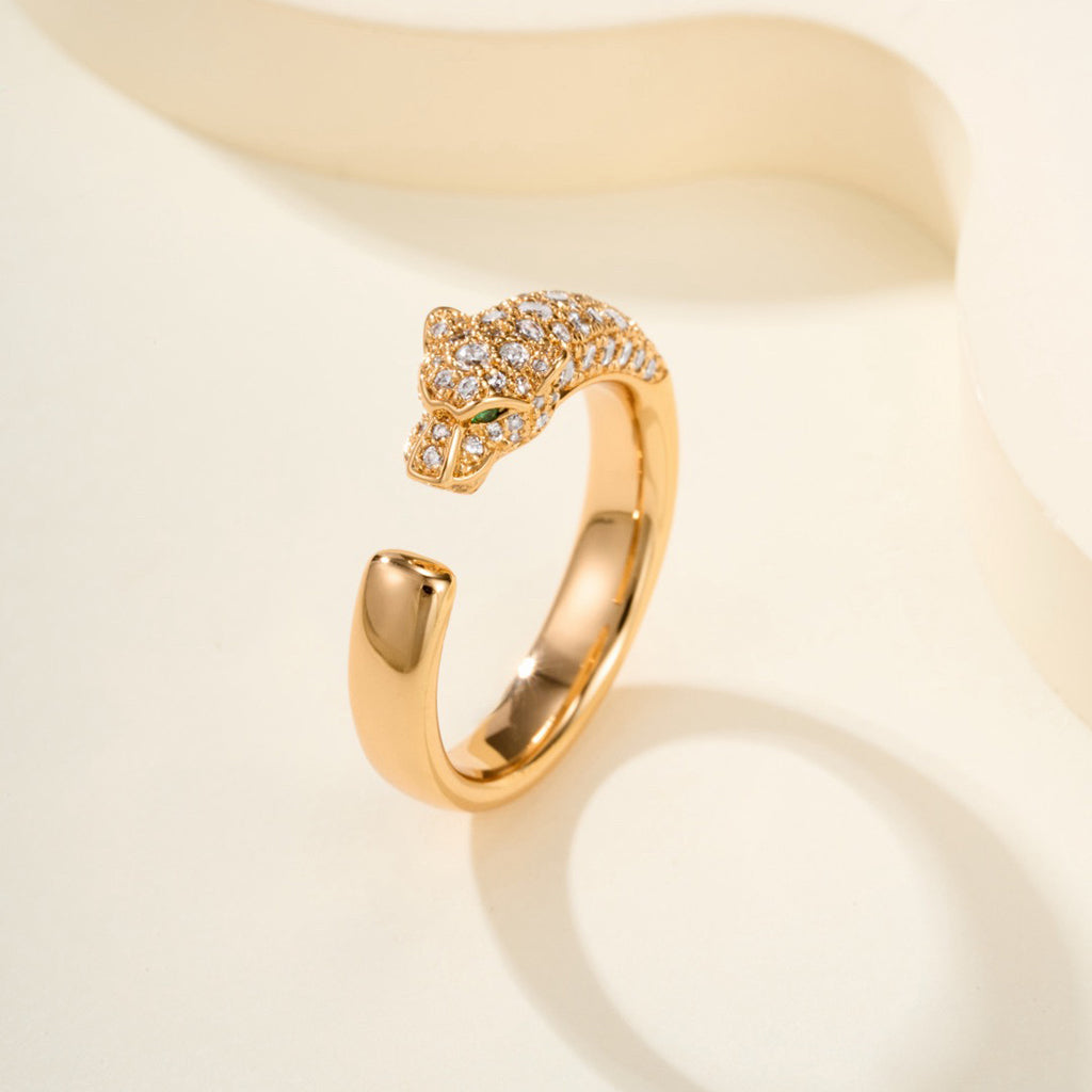 [Rose Tomorrow]PANTHERE HALF DIAMOND SMALL RING