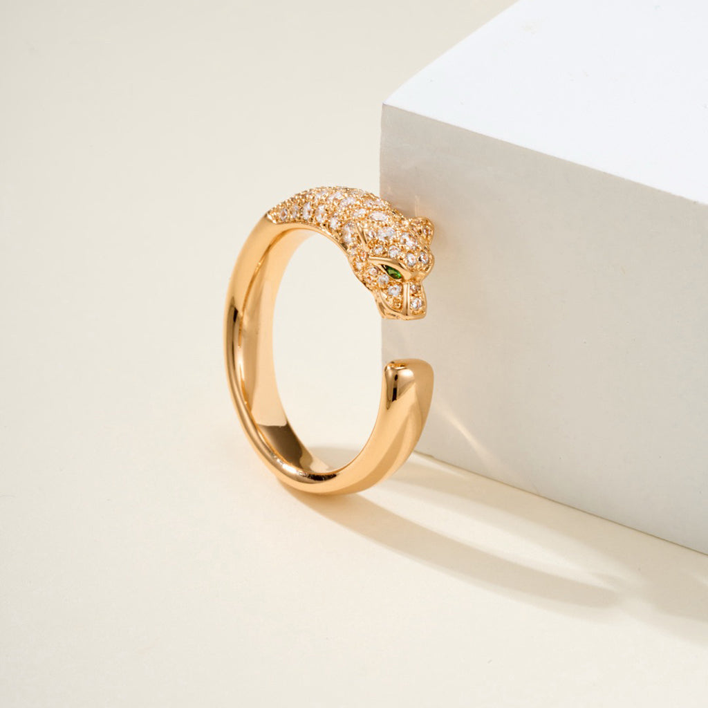 [Rose Tomorrow]PANTHERE HALF DIAMOND SMALL RING
