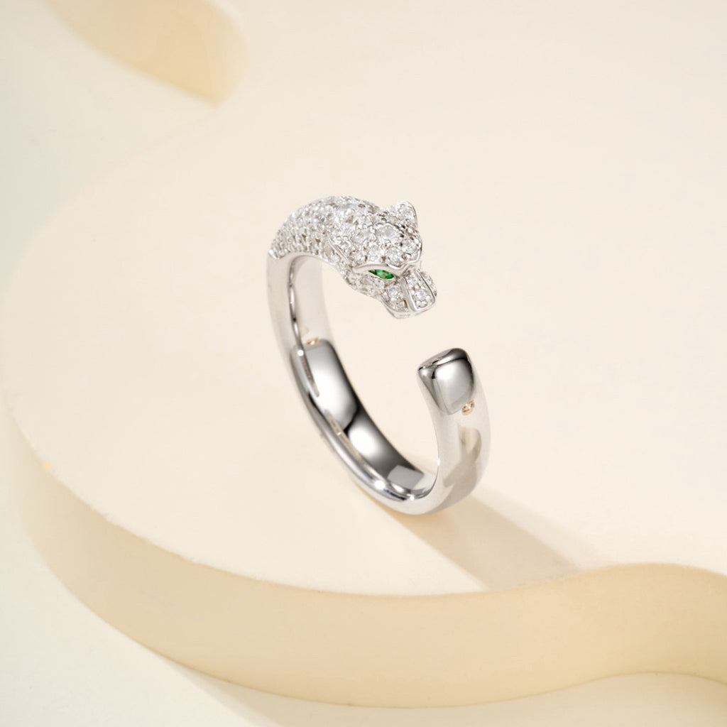 [Rose Tomorrow]PANTHERE HALF DIAMOND SMALL RING