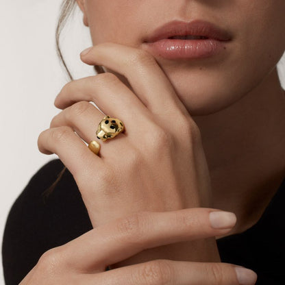 [Rose Tomorrow]PANTHERE SPOTTED MEDIUM RING