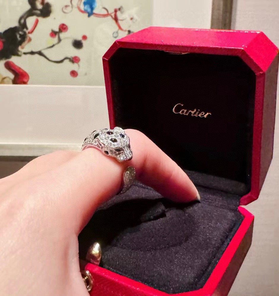 [Rose Tomorrow]PANTHERE SPOTTED FULL DIAMOND MEDIUM RING