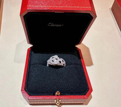 [Rose Tomorrow]PANTHERE SPOTTED FULL DIAMOND MEDIUM RING
