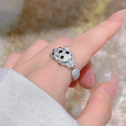 [Rose Tomorrow]PANTHERE SPOTTED FULL DIAMOND MEDIUM RING