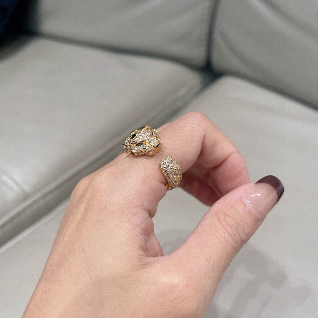 [Rose Tomorrow]PANTHERE SPOTTED FULL DIAMOND MEDIUM RING