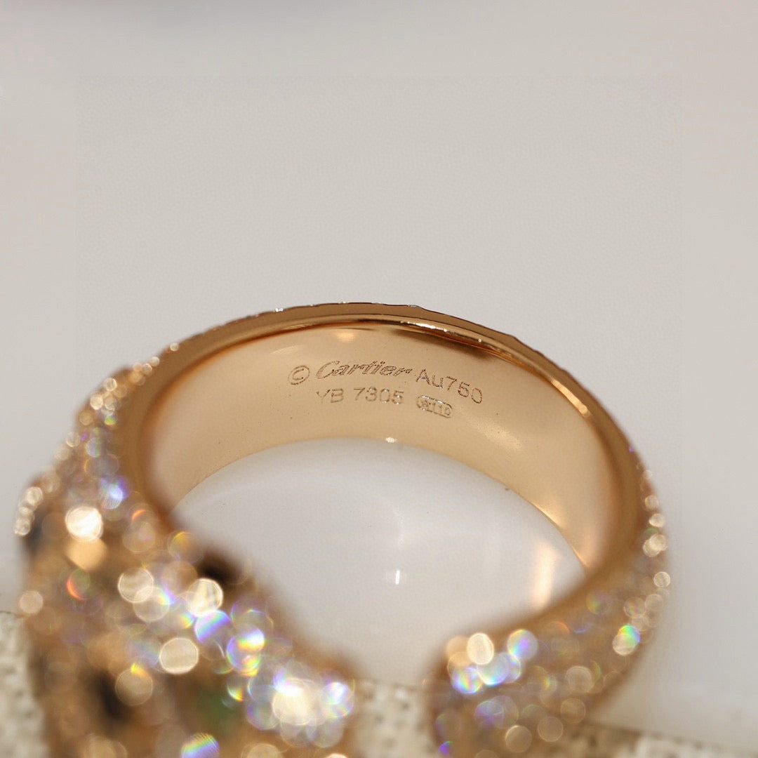 [Rose Tomorrow]PANTHERE SPOTTED FULL DIAMOND MEDIUM RING