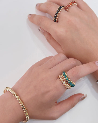 [Rose Tomorrow]CLASH 7.9MM AGATE CHALCEDONY RING