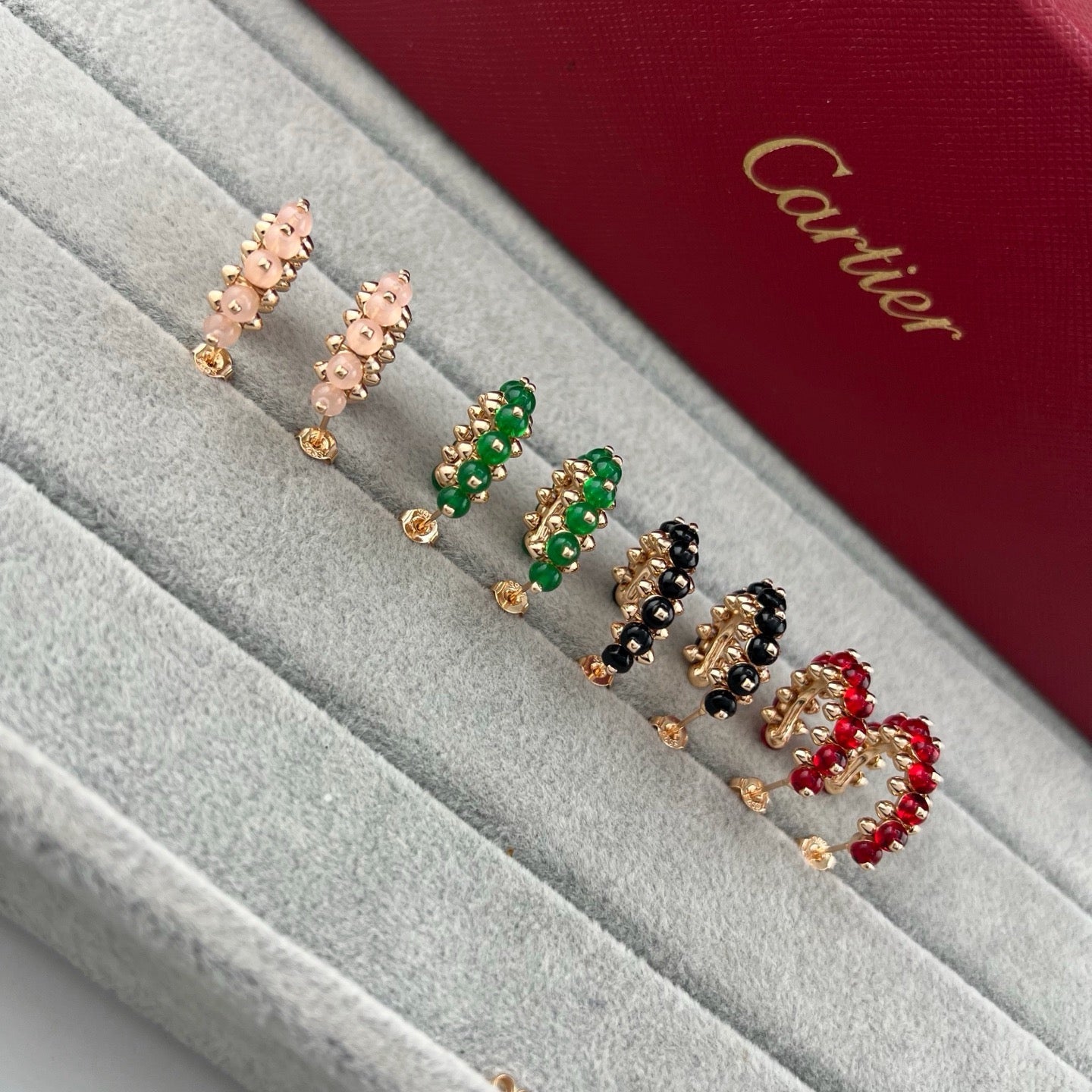 [Rose Tomorrow]CLASH 7.9MM AGATE CHALCEDONY EARRINGS
