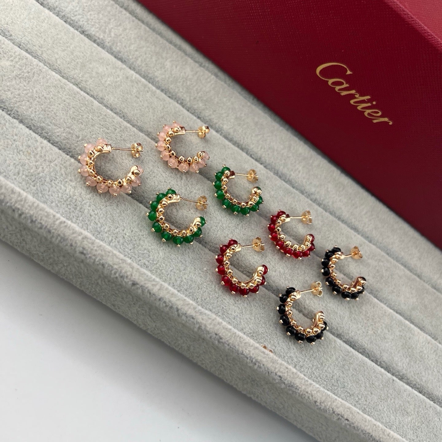 [Rose Tomorrow]CLASH 7.9MM AGATE CHALCEDONY EARRINGS