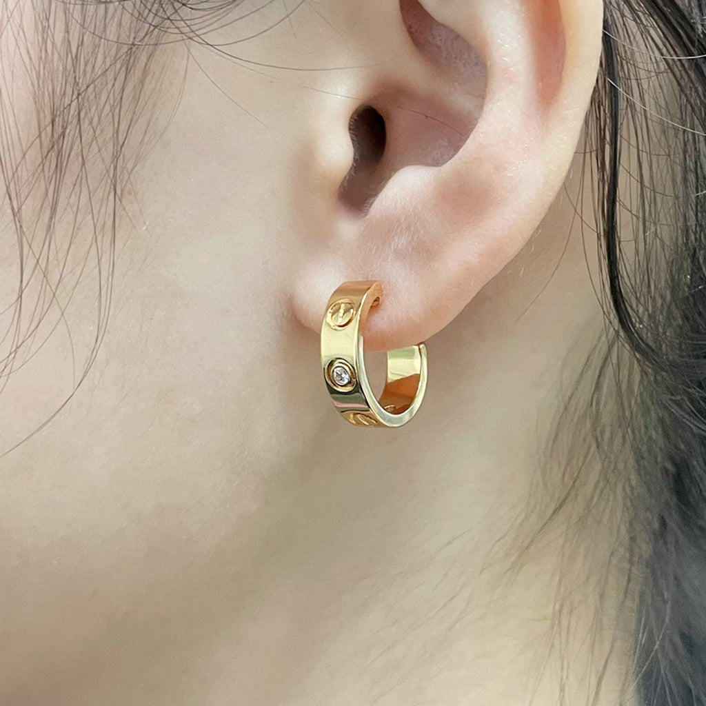 [Rose Tomorrow]LOVE EARRINGS 5.7MM 2 DIAMONDS