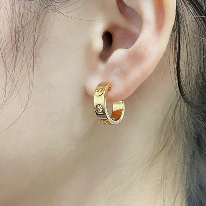 [Rose Tomorrow]LOVE EARRINGS 5.7MM 2 DIAMONDS