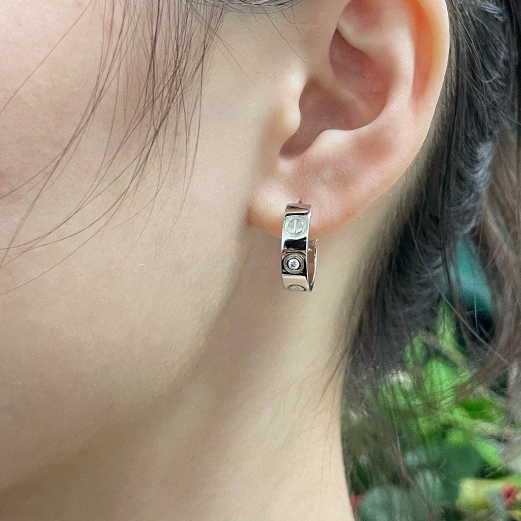 [Rose Tomorrow]LOVE EARRINGS 5.7MM 2 DIAMONDS