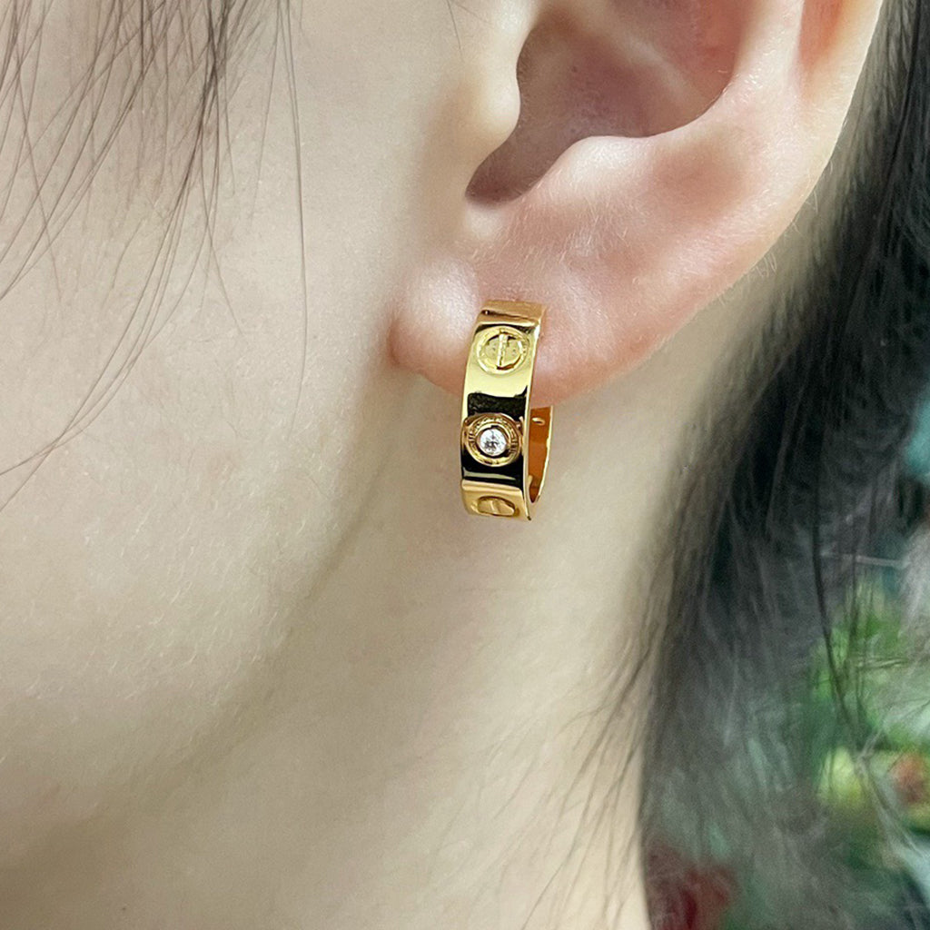 [Rose Tomorrow]LOVE EARRINGS 5.7MM 2 DIAMONDS