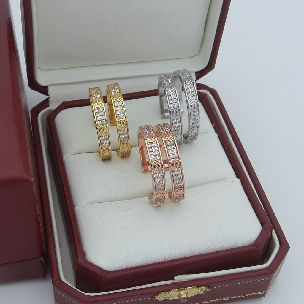 [Rose Tomorrow]LOVE EARRINGS 3.6MM DIAMOND PAVED