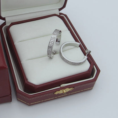 [Rose Tomorrow]LOVE EARRINGS 3.6MM DIAMOND PAVED