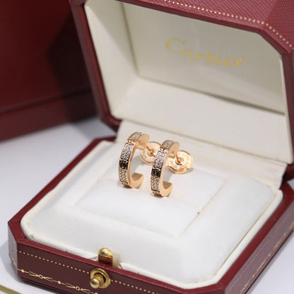 [Rose Tomorrow]LOVE 5.5MM DIAMOND PAVED EARRINGS
