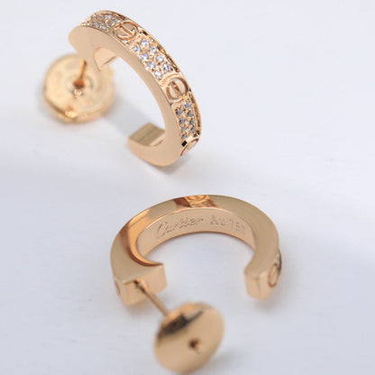 [Rose Tomorrow]LOVE 5.5MM DIAMOND PAVED EARRINGS
