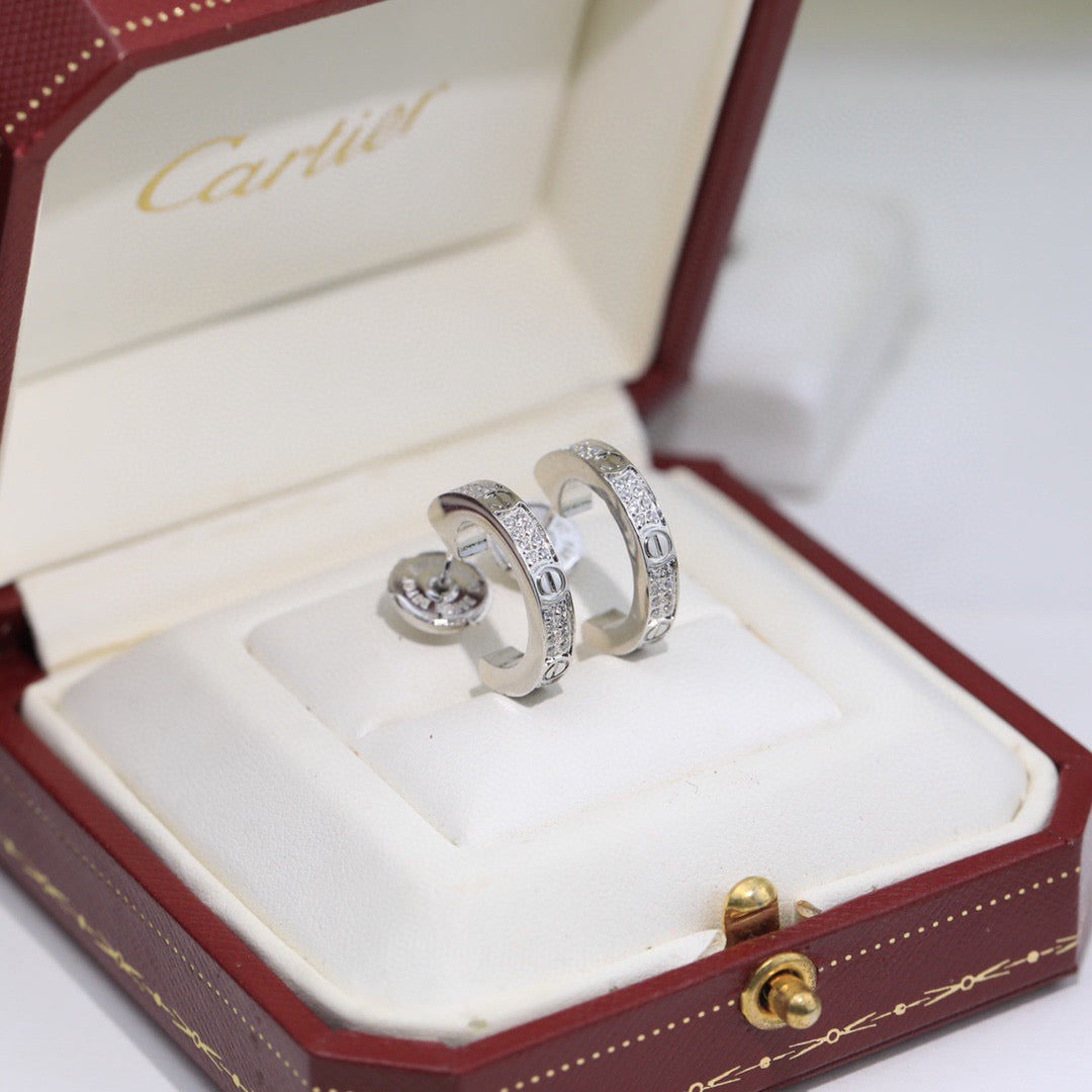 [Rose Tomorrow]LOVE 5.5MM DIAMOND PAVED EARRINGS