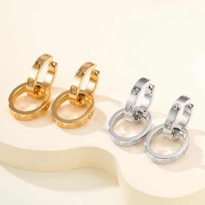 [Rose Tomorrow]LOVE 3.3MM DANGLE EARRINGS