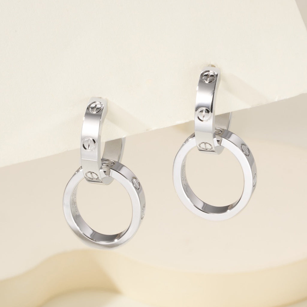 [Rose Tomorrow]LOVE 3.3MM DANGLE EARRINGS