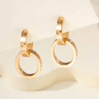 [Rose Tomorrow]LOVE 3.3MM DANGLE EARRINGS