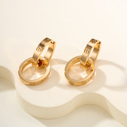 [Rose Tomorrow]LOVE 3.3MM DANGLE EARRINGS