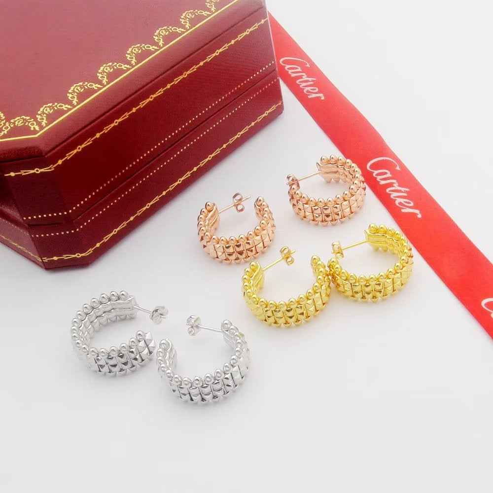 [Rose Tomorrow]CLASH 9.2MM DOUBLE ROW EARRINGS