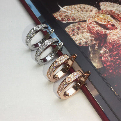 [Rose Tomorrow]LOVE 5.5MM DIAMOND PAVED EARRINGS