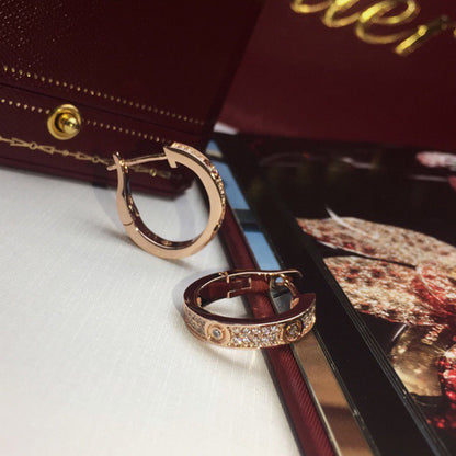 [Rose Tomorrow]LOVE 5.5MM DIAMOND PAVED EARRINGS
