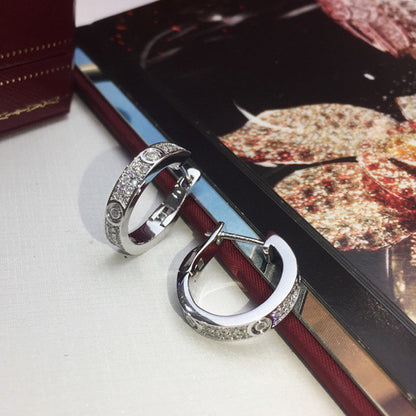 [Rose Tomorrow]LOVE 5.5MM DIAMOND PAVED EARRINGS