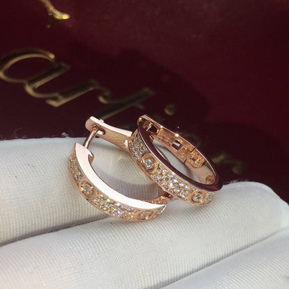 [Rose Tomorrow]LOVE 5.5MM DIAMOND PAVED EARRINGS