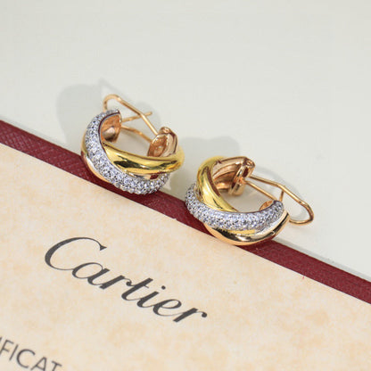 [Rose Tomorrow]TRINITY HALF DIAMOND  CLASSIC EARRINGS