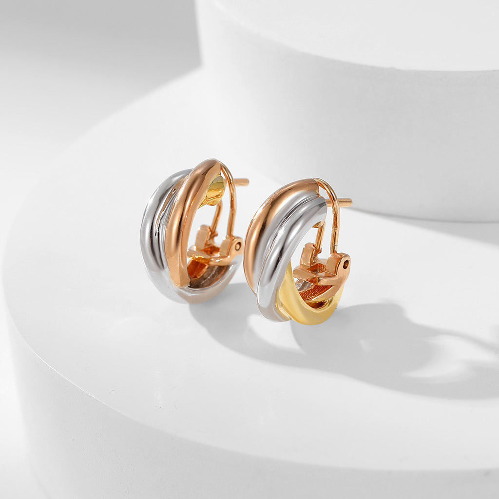 [Rose Tomorrow]TRINITY ON DIAMOND CLASSIC EARRINGS
