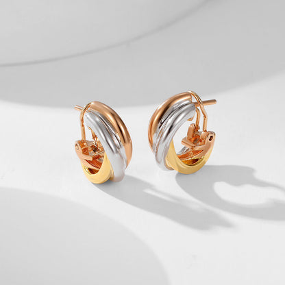 [Rose Tomorrow]TRINITY ON DIAMOND CLASSIC EARRINGS