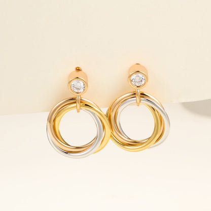 [Rose Tomorrow]TRINITY ON DIAMOND  EARRINGS