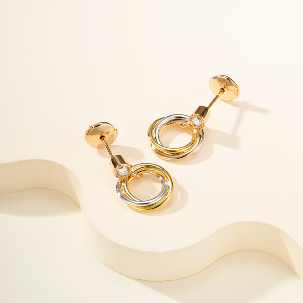 [Rose Tomorrow]TRINITY ON DIAMOND  EARRINGS