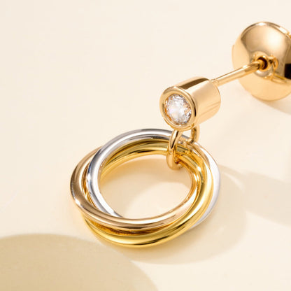 [Rose Tomorrow]TRINITY ON DIAMOND  EARRINGS