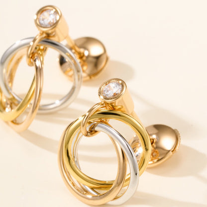[Rose Tomorrow]TRINITY ON DIAMOND  EARRINGS