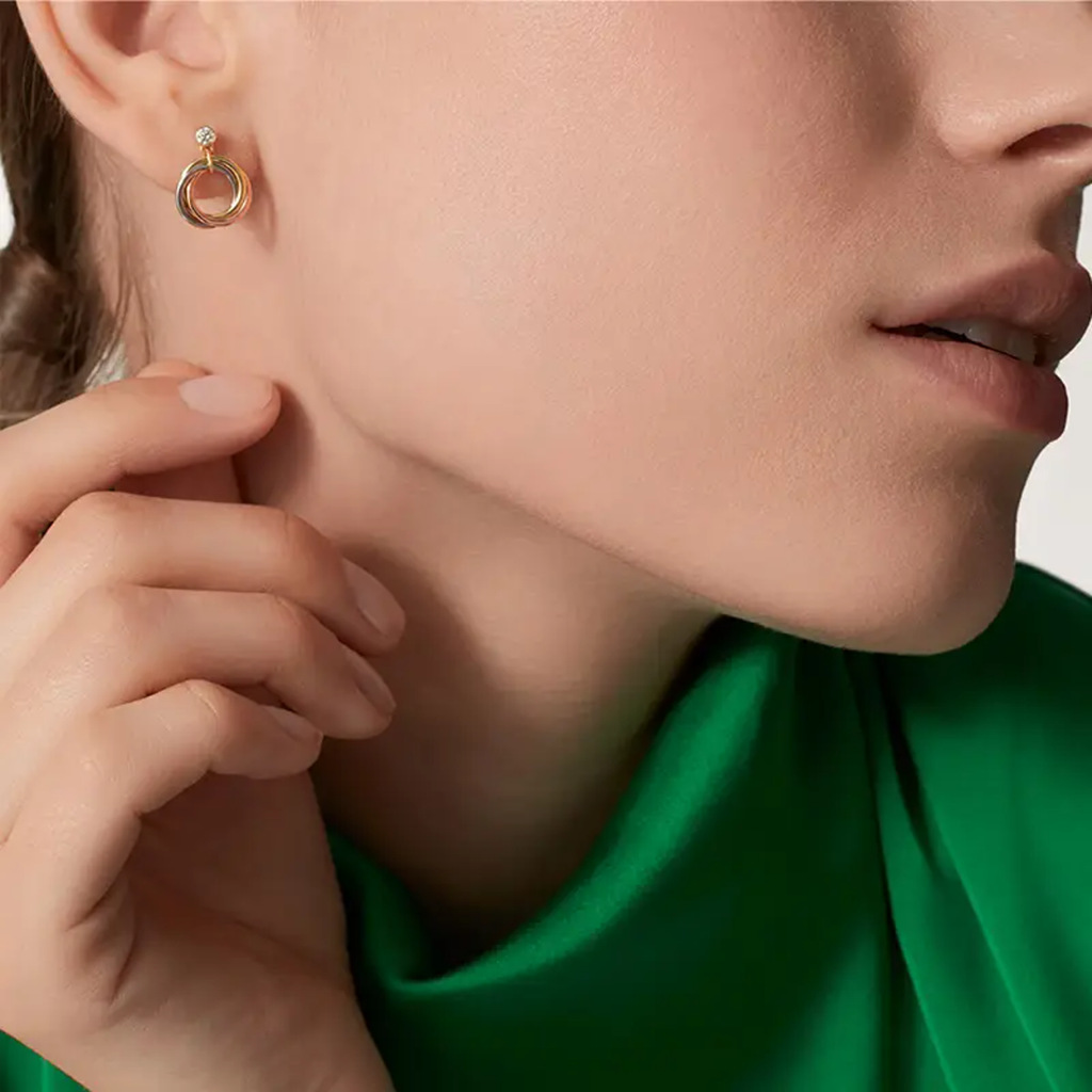 [Rose Tomorrow]TRINITY ON DIAMOND  EARRINGS