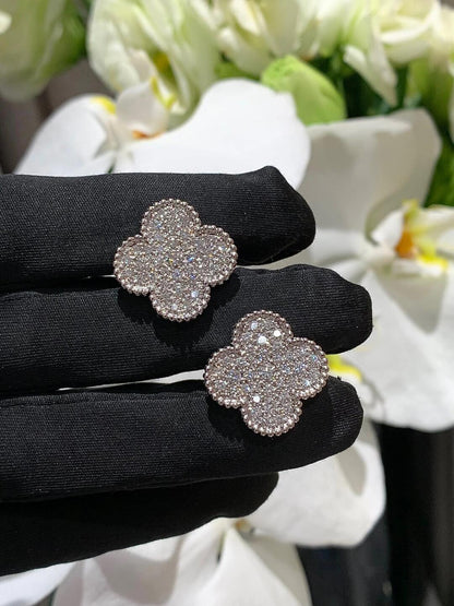 [Rose Tomorrow]CLOVER 20MM MOTIFS DIAMOND STUD EARRINGS SILVER