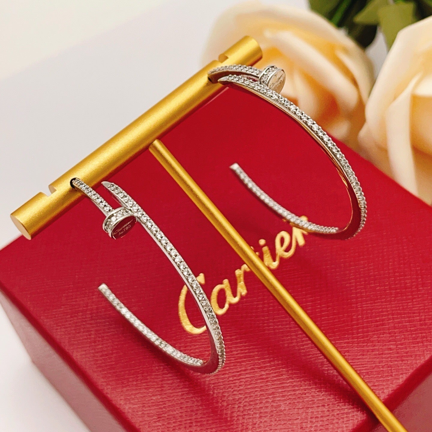 [Rose Tomorrow]JUSTE FULL DIAMOND LARGE EARRINGS