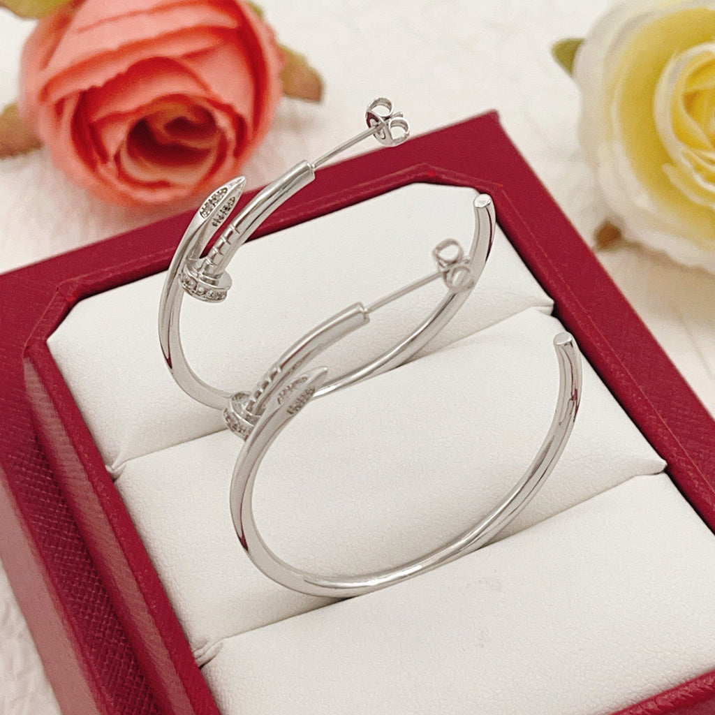 [Rose Tomorrow]JUSTE HALF DIAMOND LARGE EARRINGS