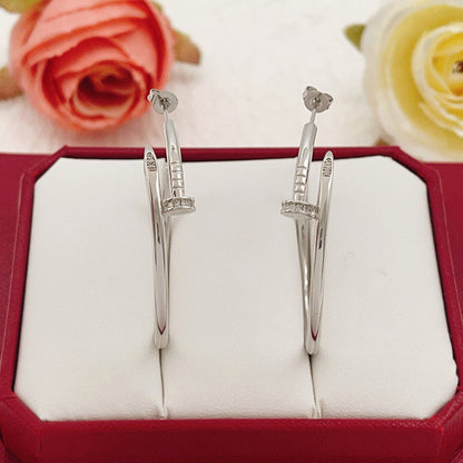 [Rose Tomorrow]JUSTE HALF DIAMOND LARGE EARRINGS