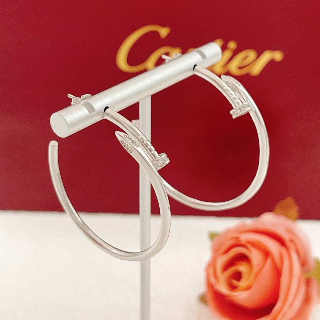 [Rose Tomorrow]JUSTE HALF DIAMOND LARGE EARRINGS