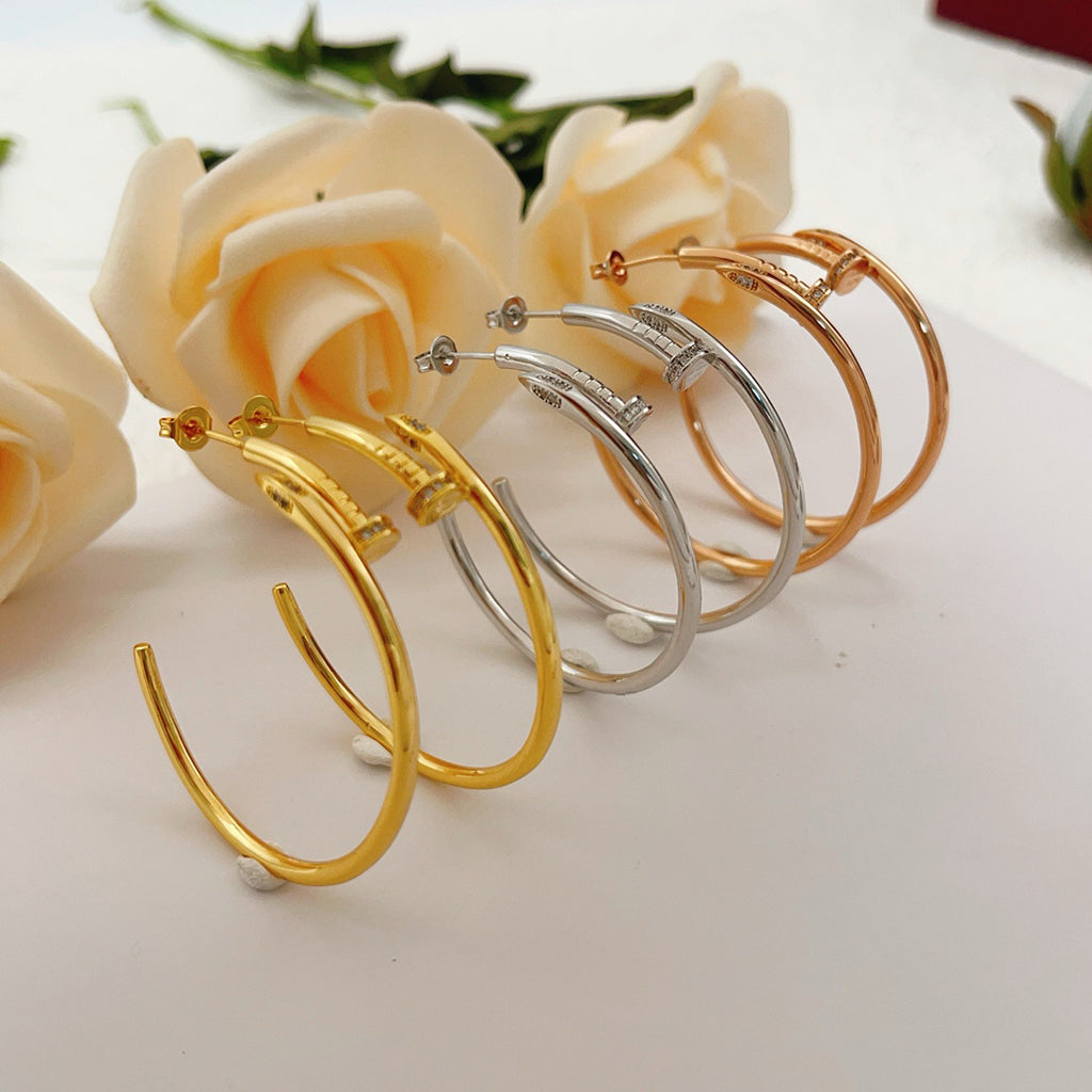 [Rose Tomorrow]JUSTE HALF DIAMOND LARGE EARRINGS
