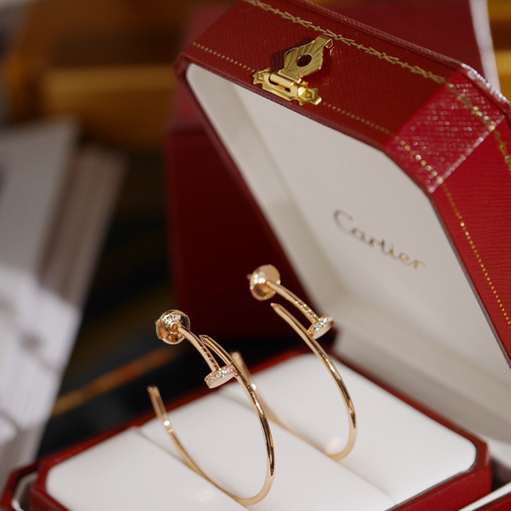 [Rose Tomorrow]JUSTE HALF DIAMOND LARGE EARRINGS