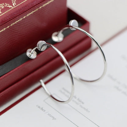 [Rose Tomorrow]JUSTE HALF DIAMOND LARGE EARRINGS